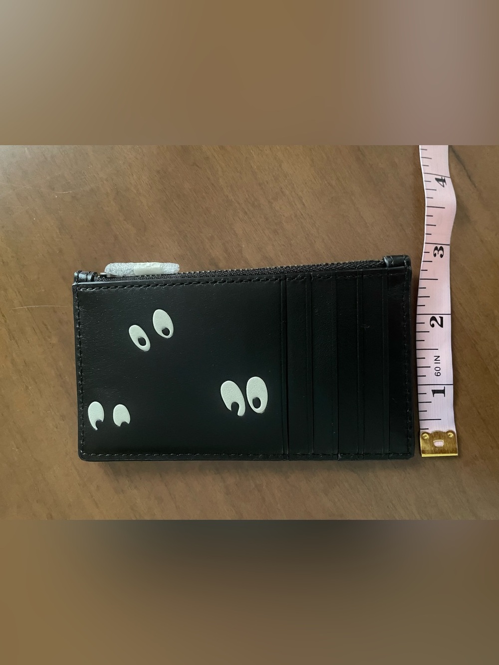 Coach x Disney Black Leather Card Case with Zipper - Picture 4 of 8